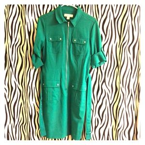 Michael Kors Green Zipper Women’s Dress
